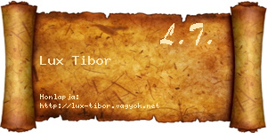 Lux Tibor névjegykártya